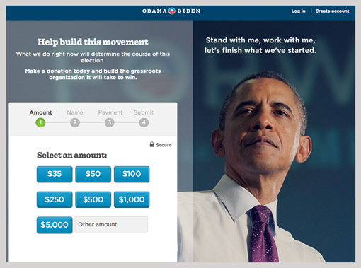 Obama Website Donate